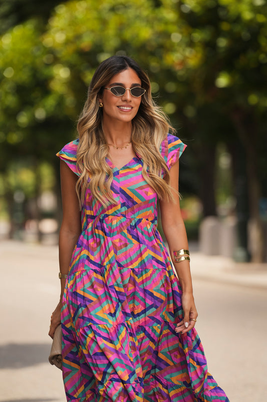 Vestido comprido estampado