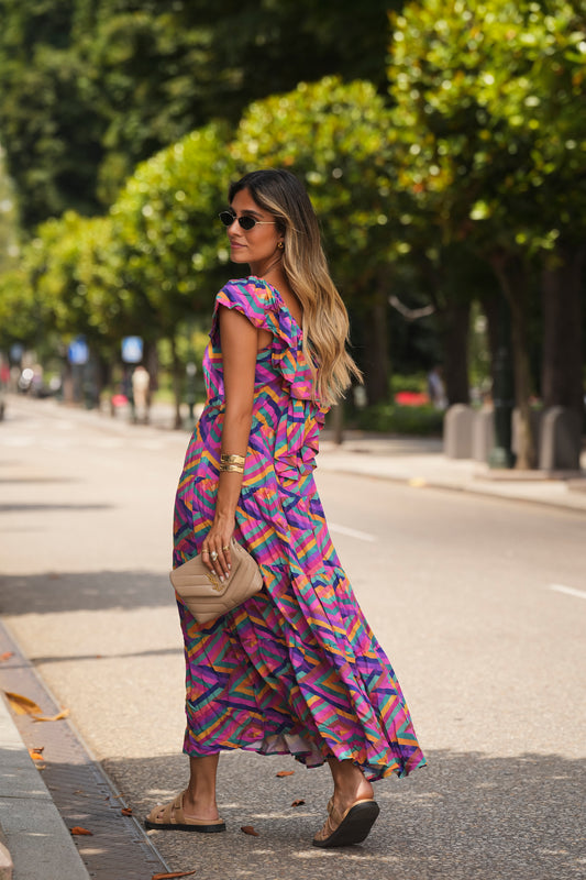 Vestido comprido estampado