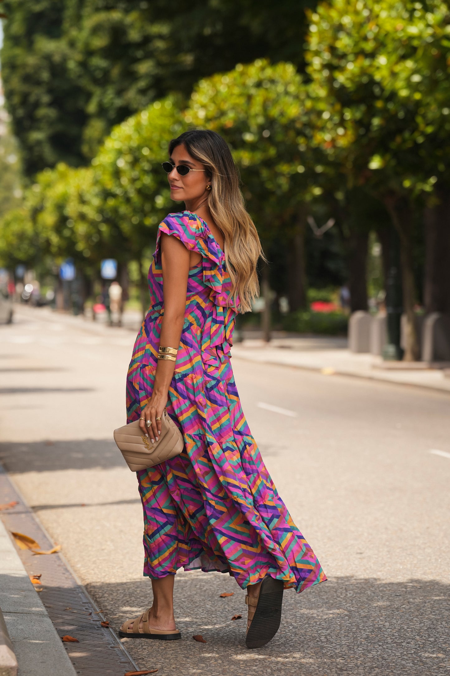 Vestido comprido estampado