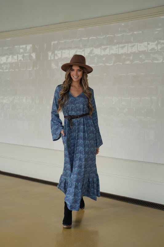 Long warm knit dress