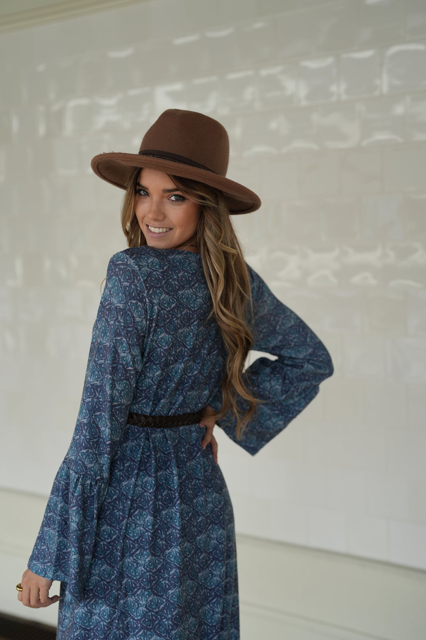 Long warm knit dress