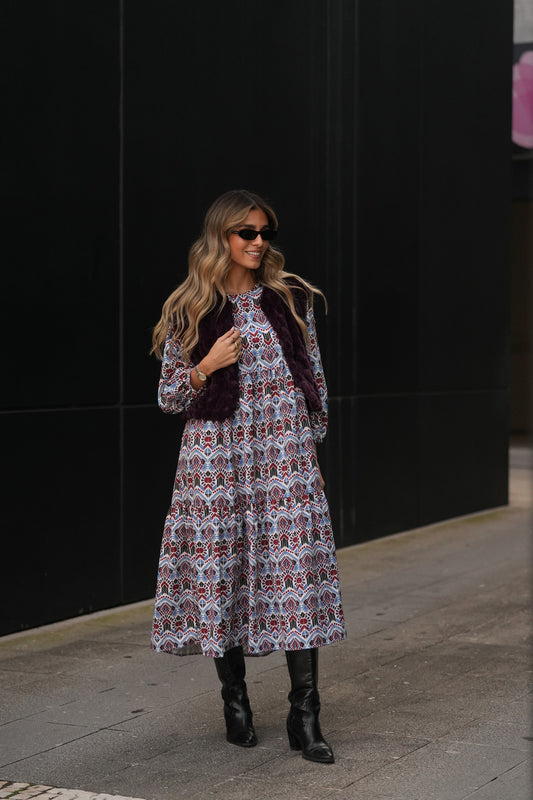 Long dress with ruffle