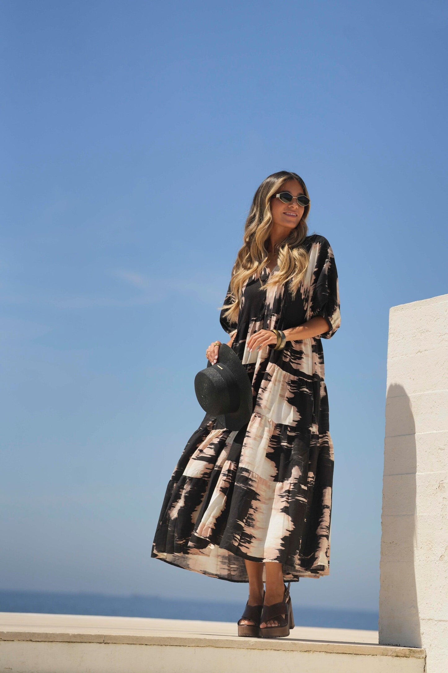 Long printed dress