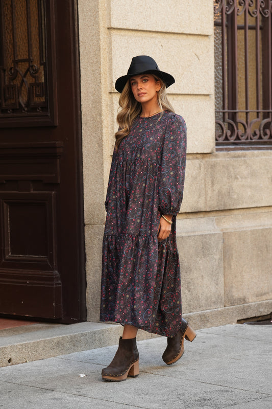 Vestido comprido estampado