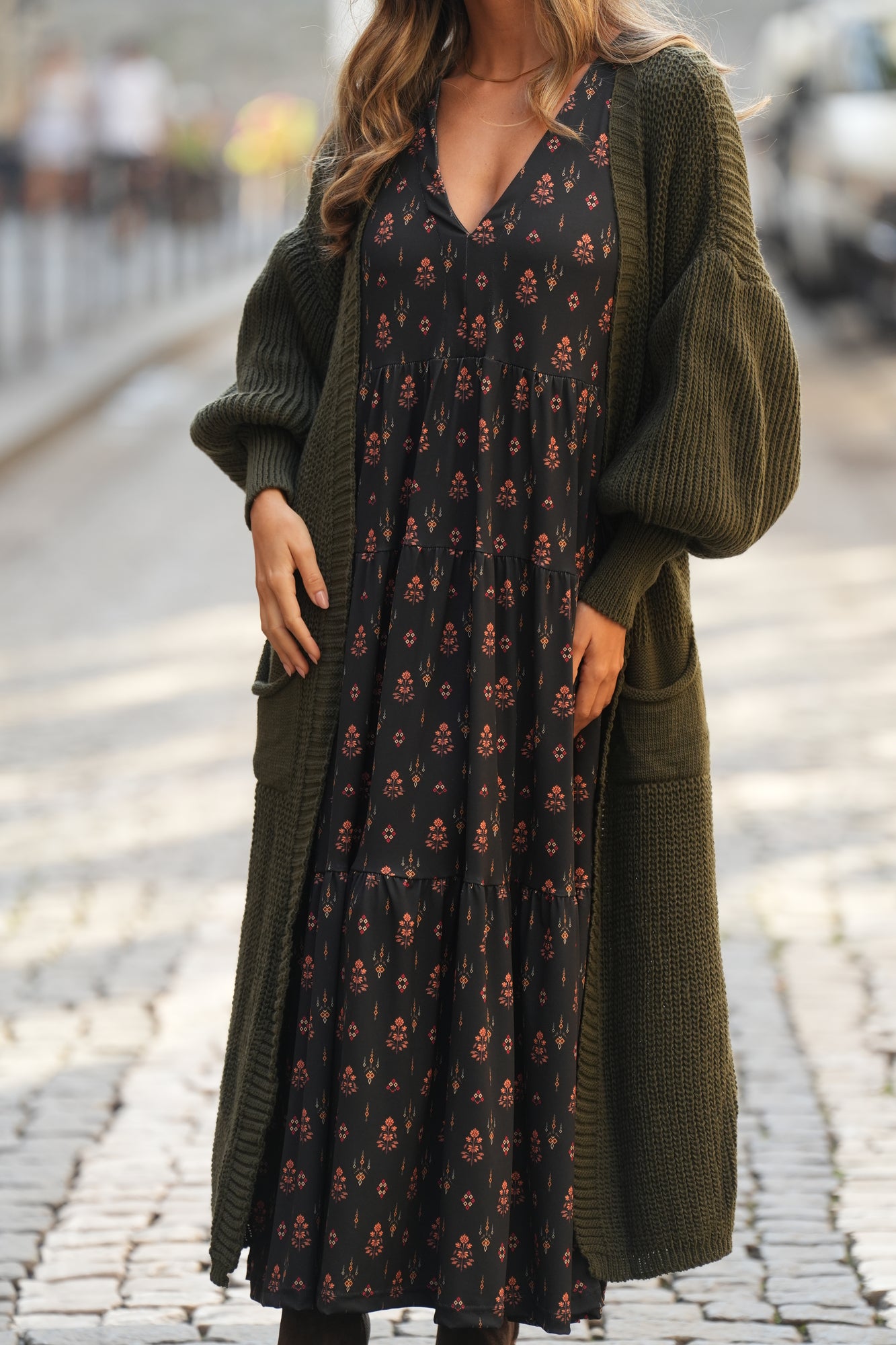 Vestido comprido estampado