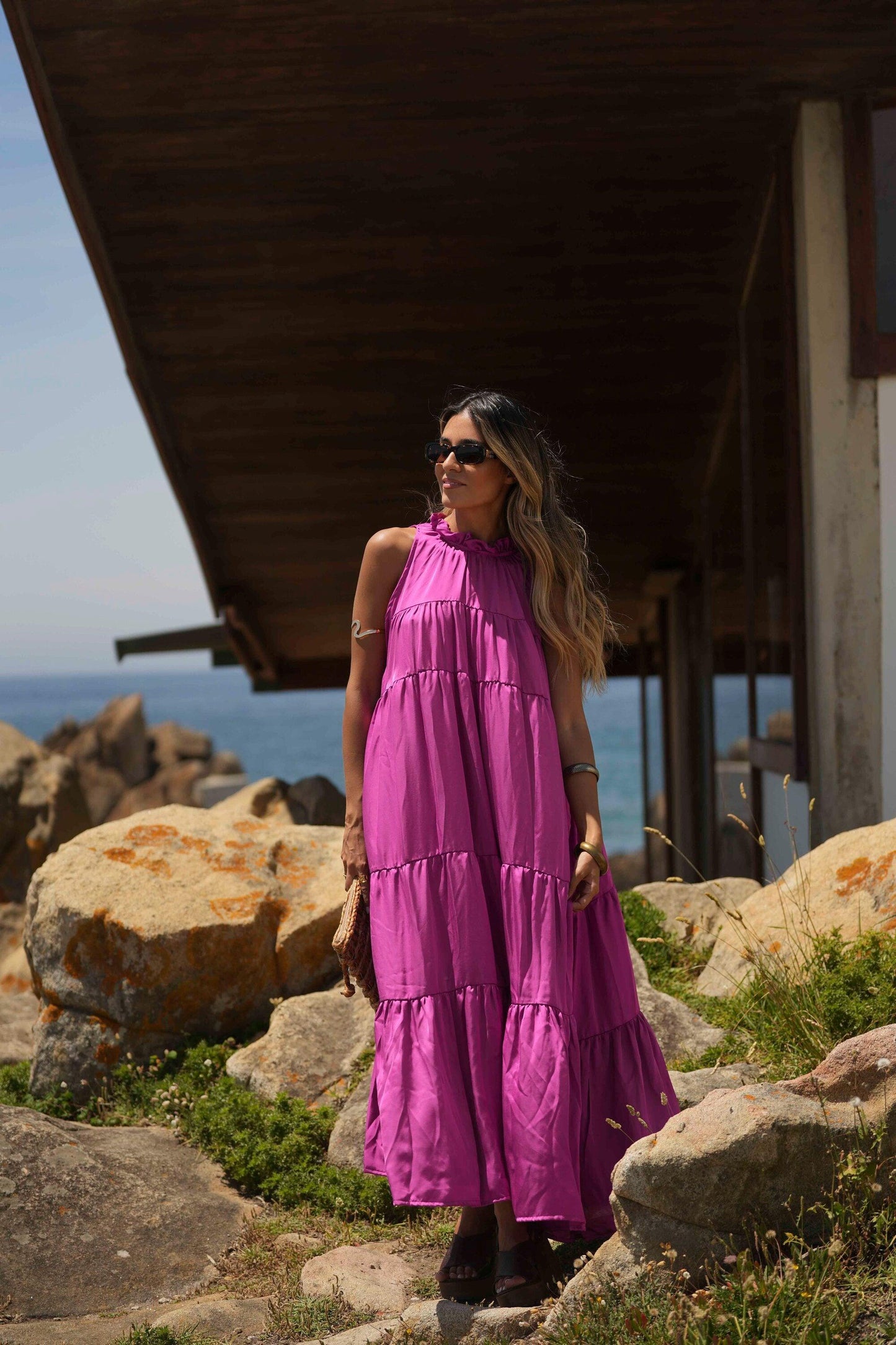 Vestido comprido liso - BOHOME