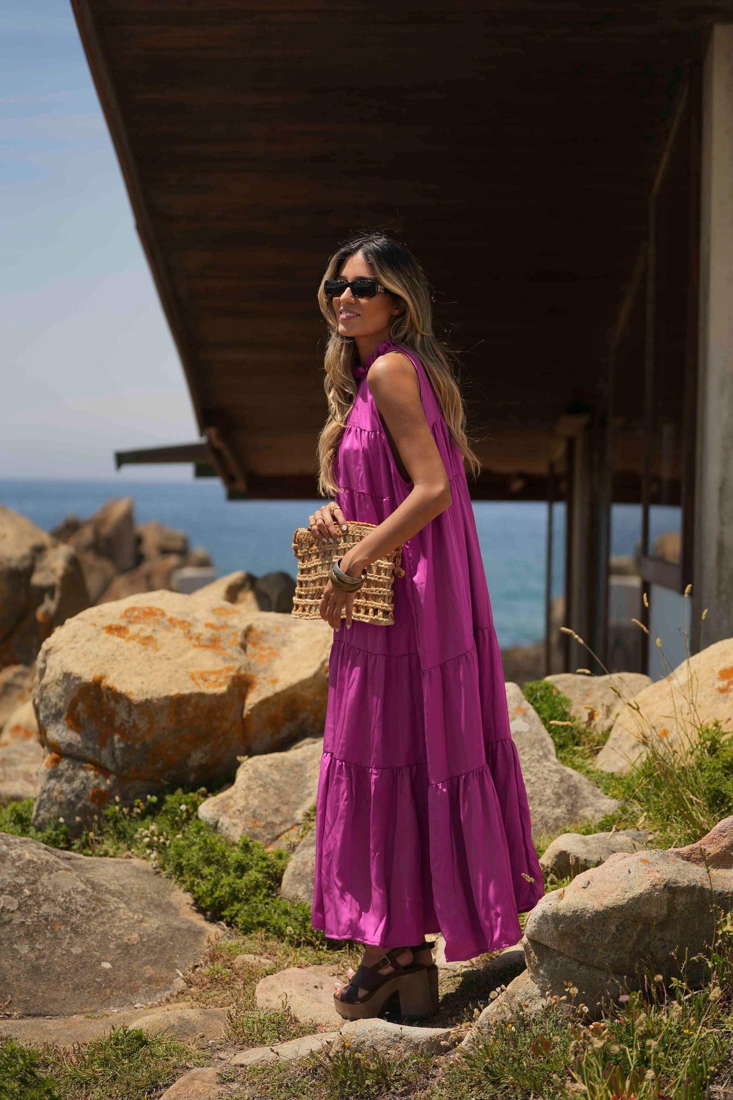 Vestido comprido liso - BOHOME