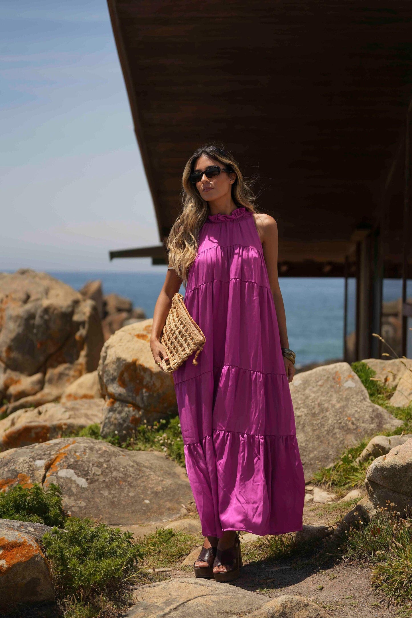 Vestido comprido liso - BOHOME