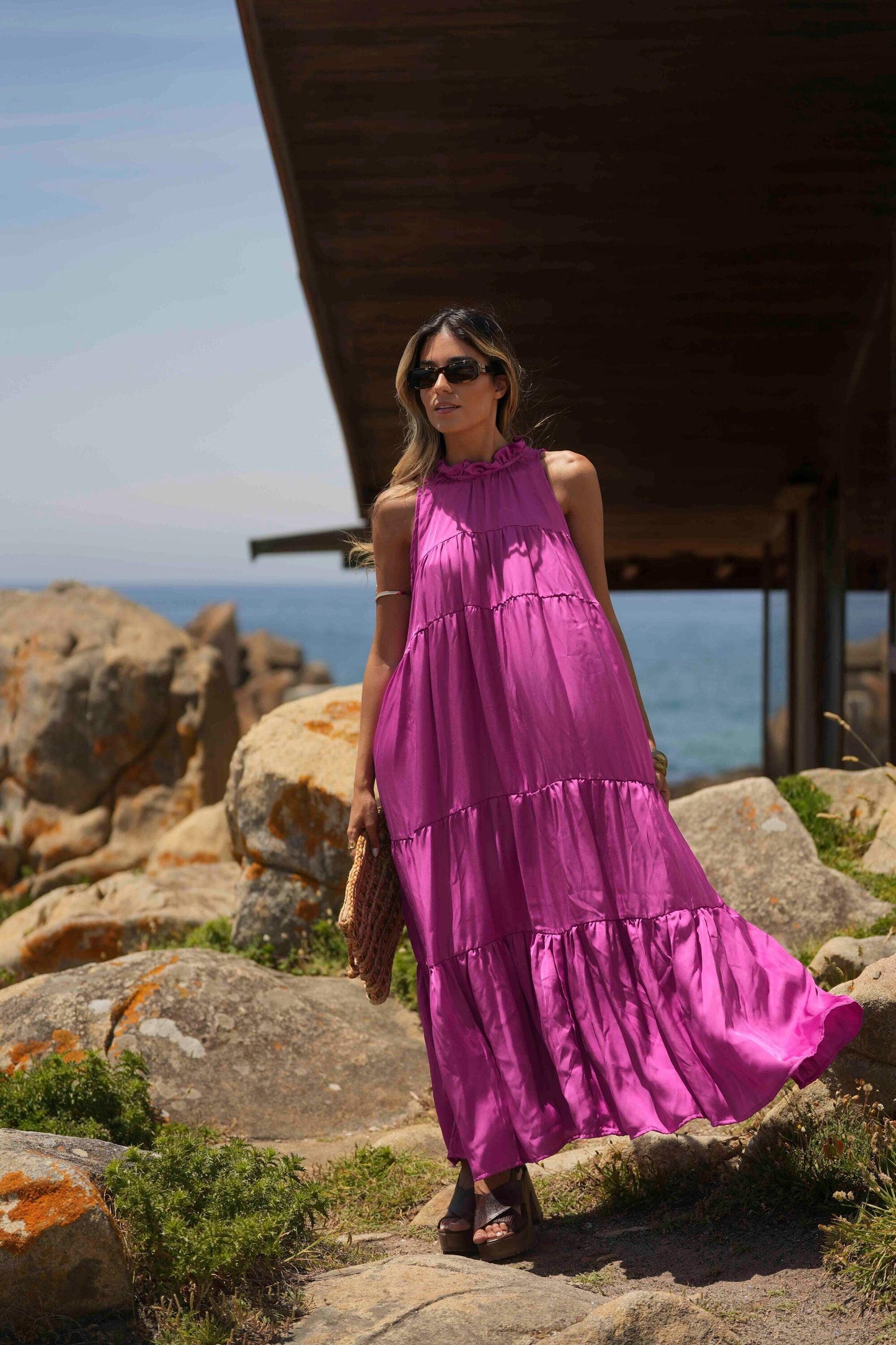 Vestido comprido liso - BOHOME