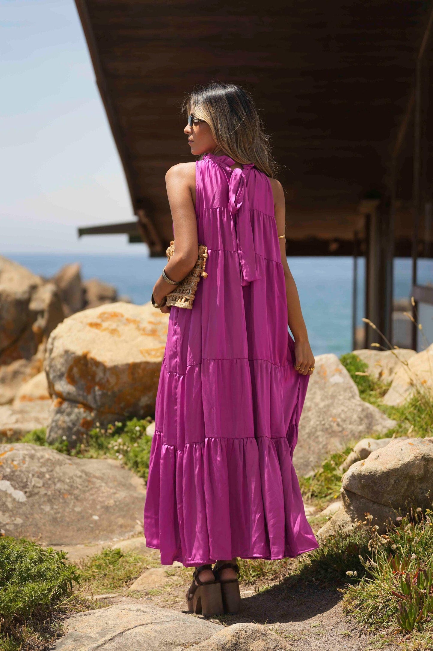 Vestido comprido liso - BOHOME