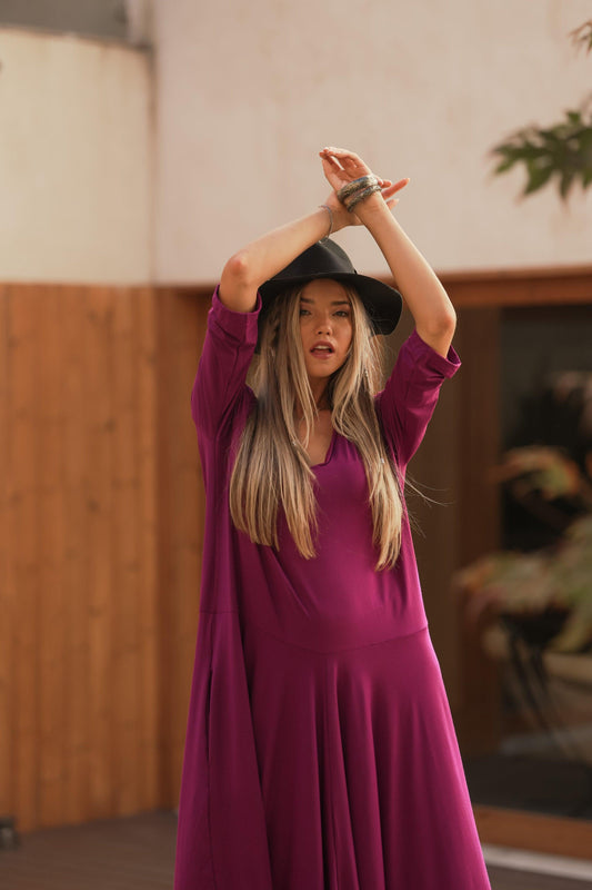 Long dress with frill