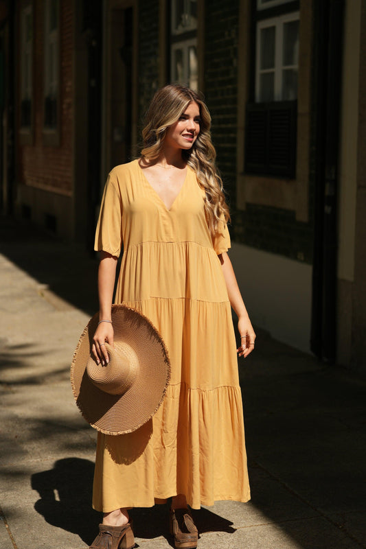 Long dress with frills