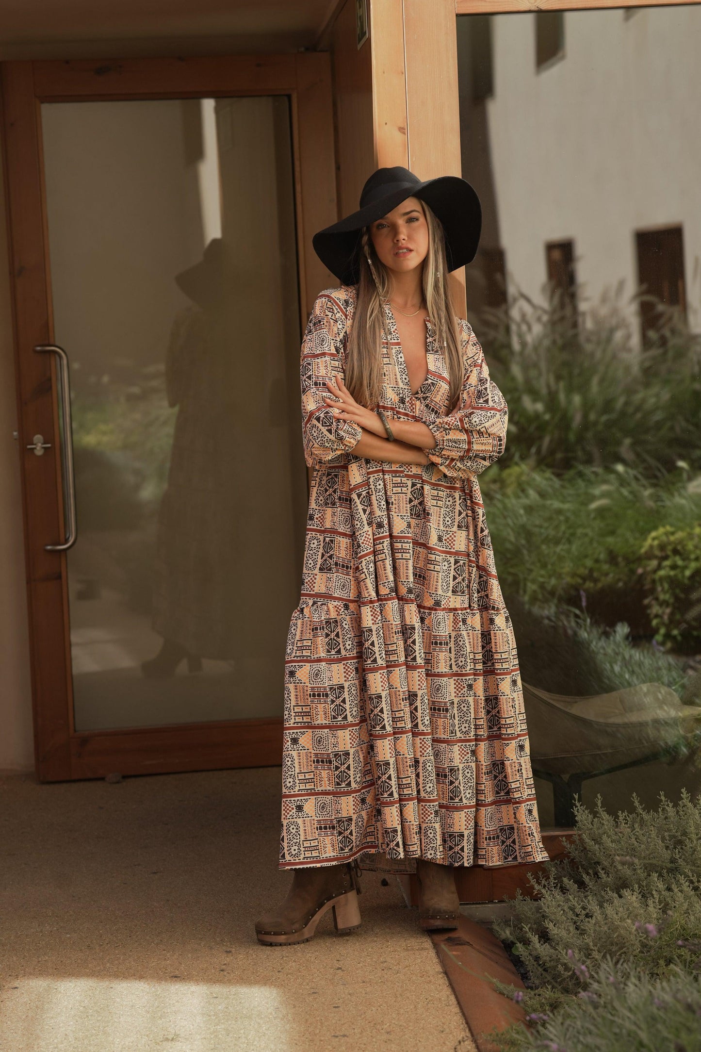 Vestido comprido estampado