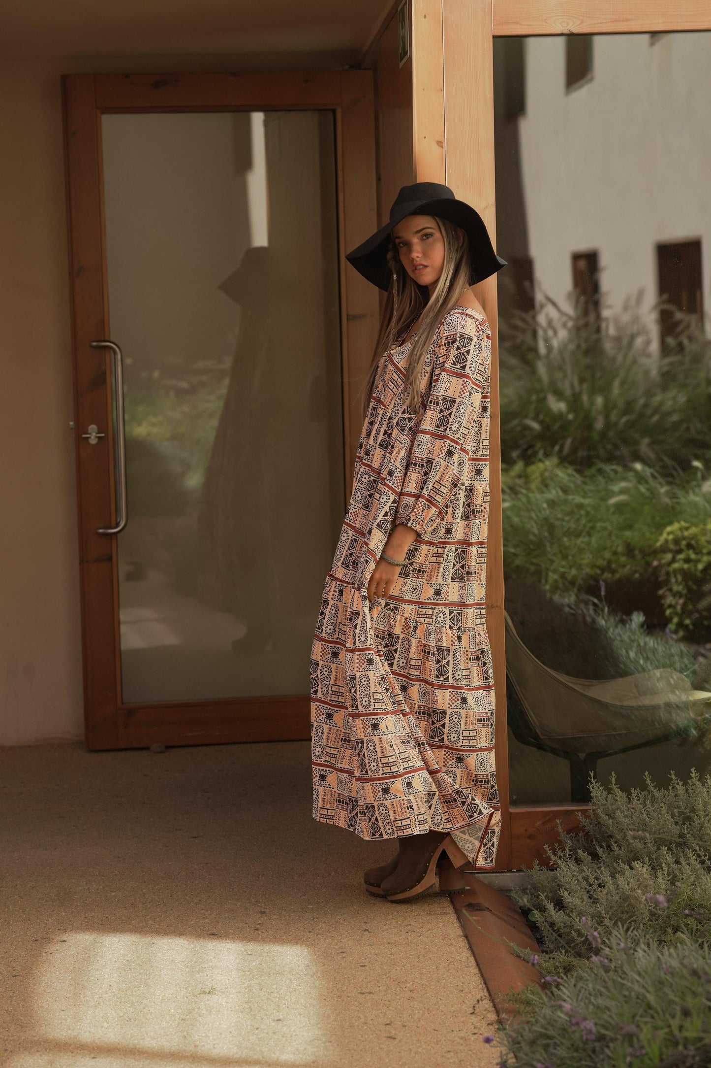 Vestido comprido estampado