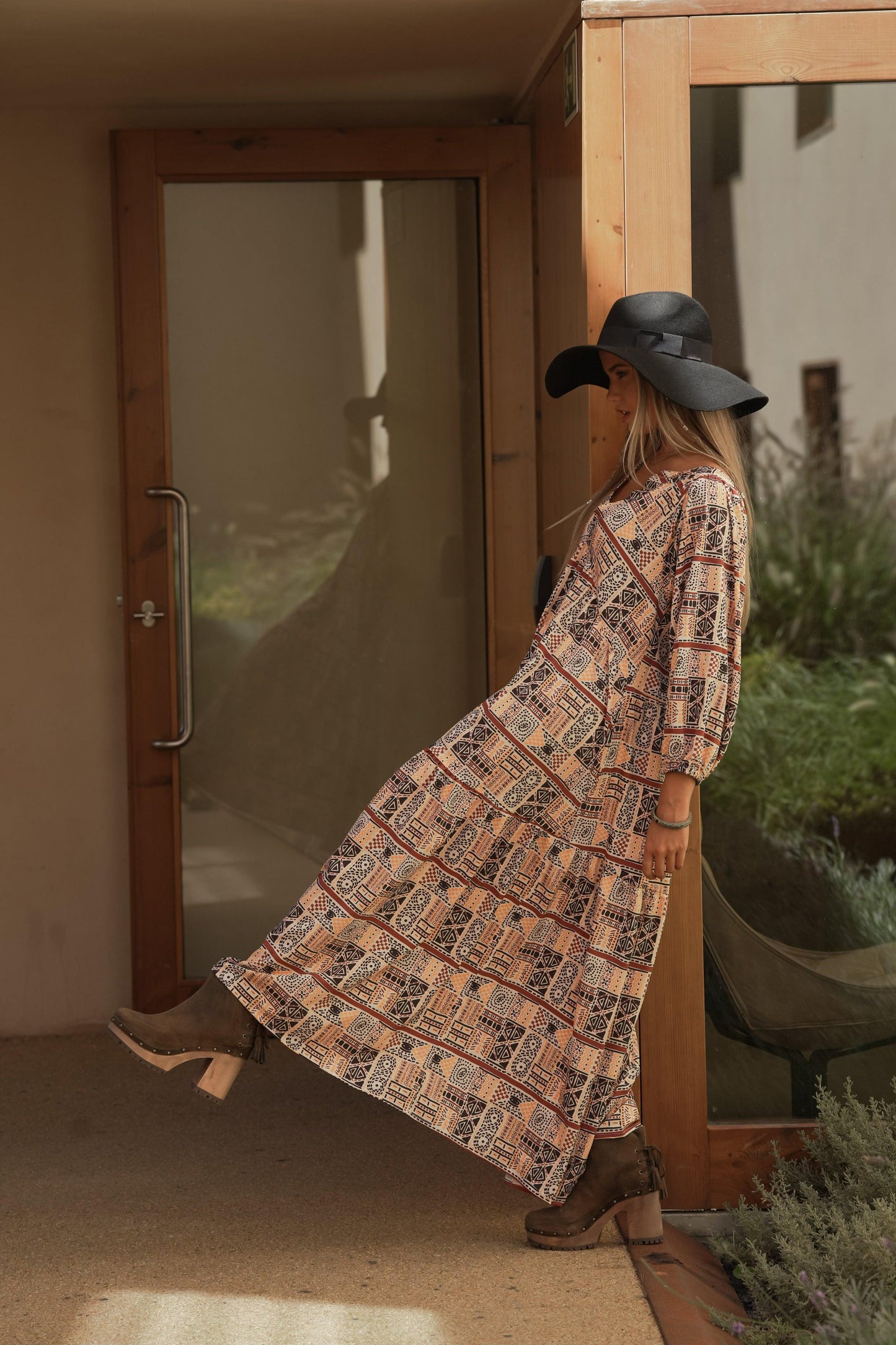 Vestido comprido estampado