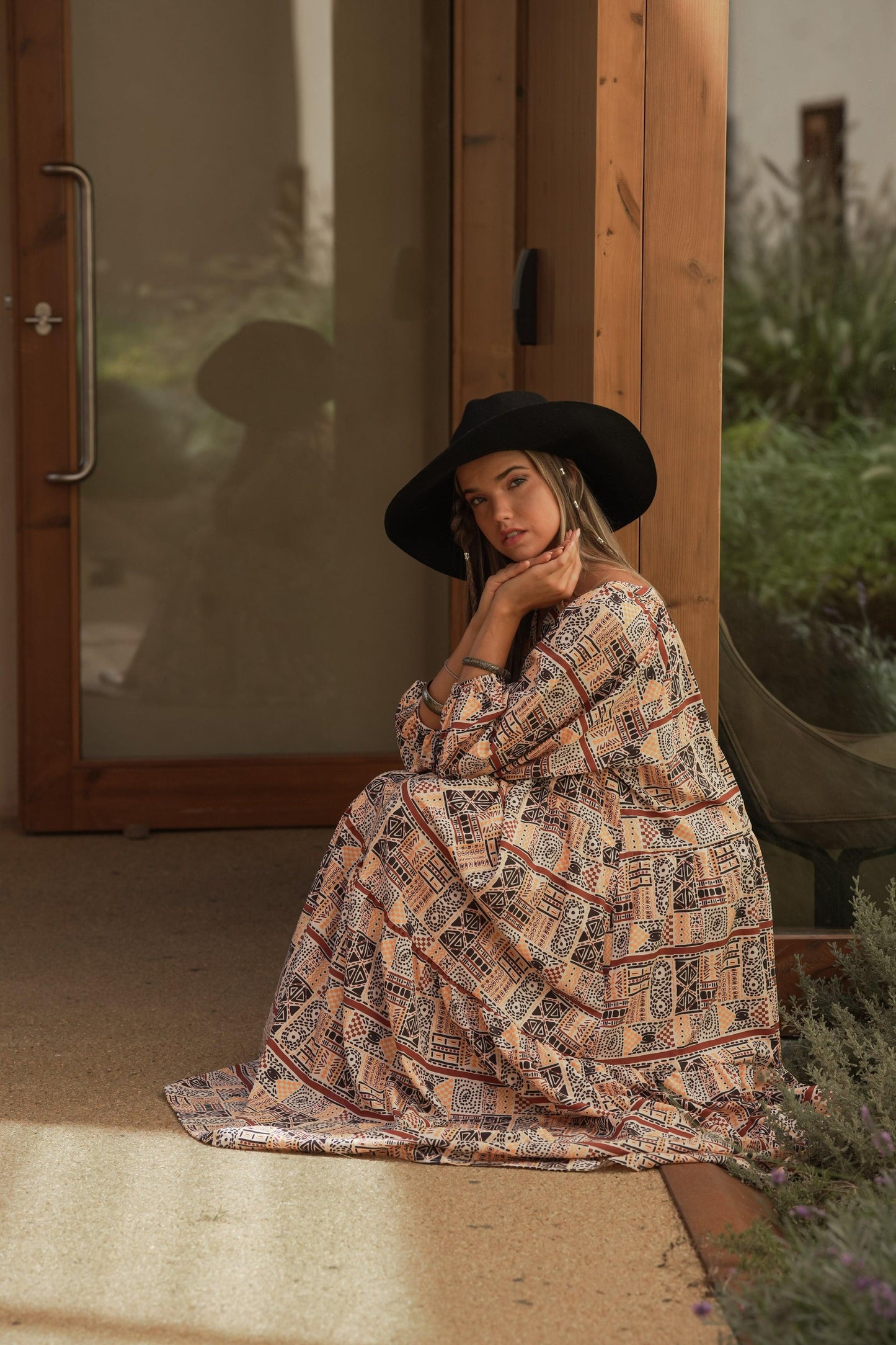 Vestido comprido estampado