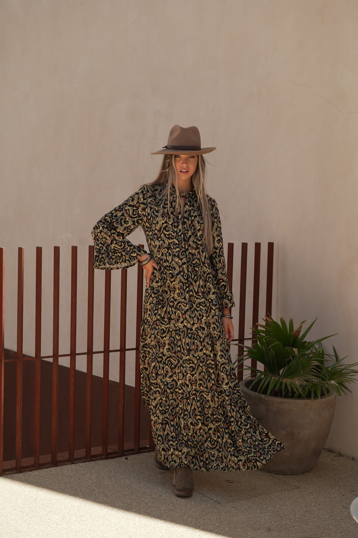 Vestido comprido estampado