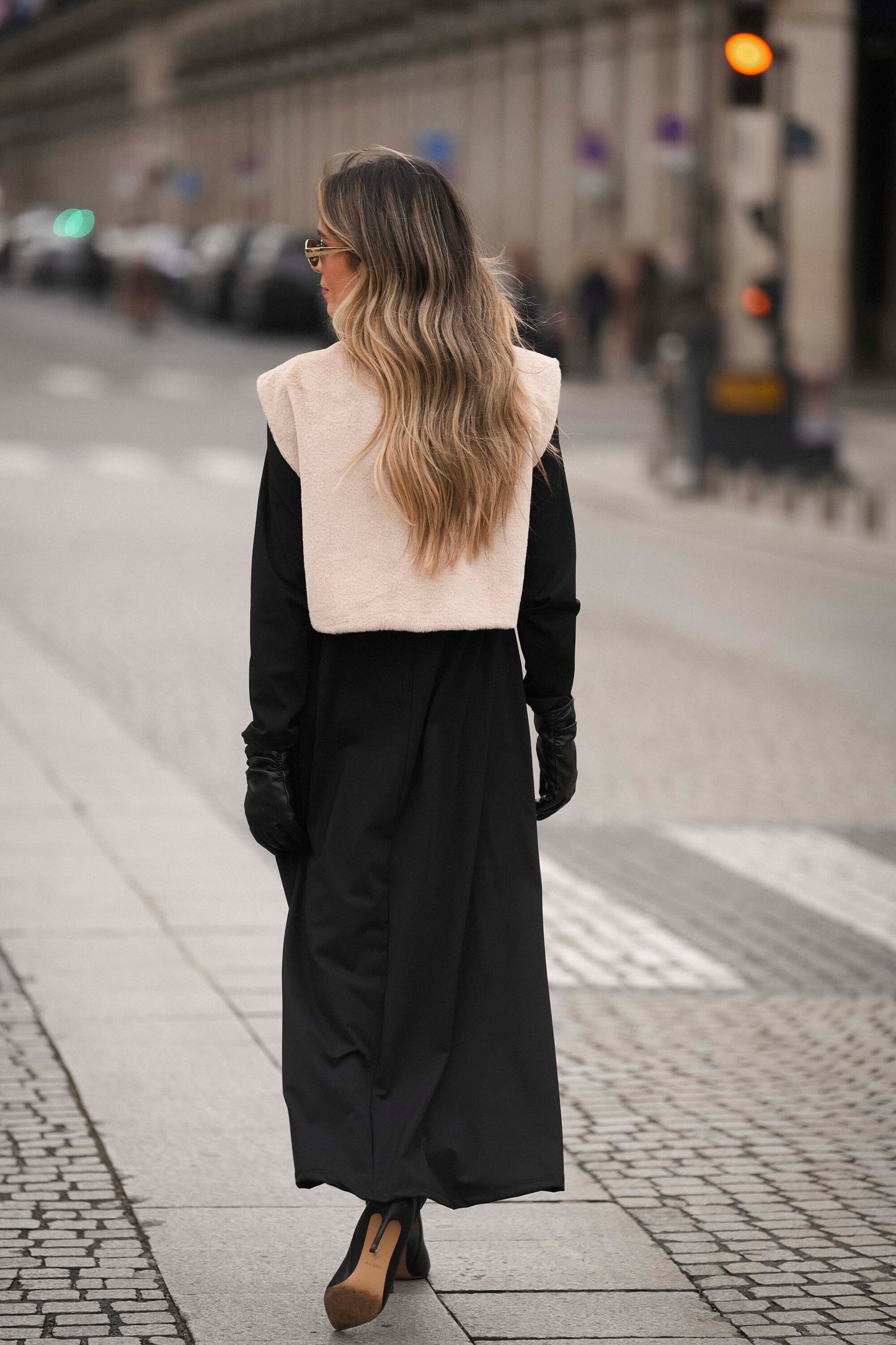 Vestido comprido em malha preto