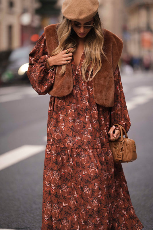 Long dress with ruffle