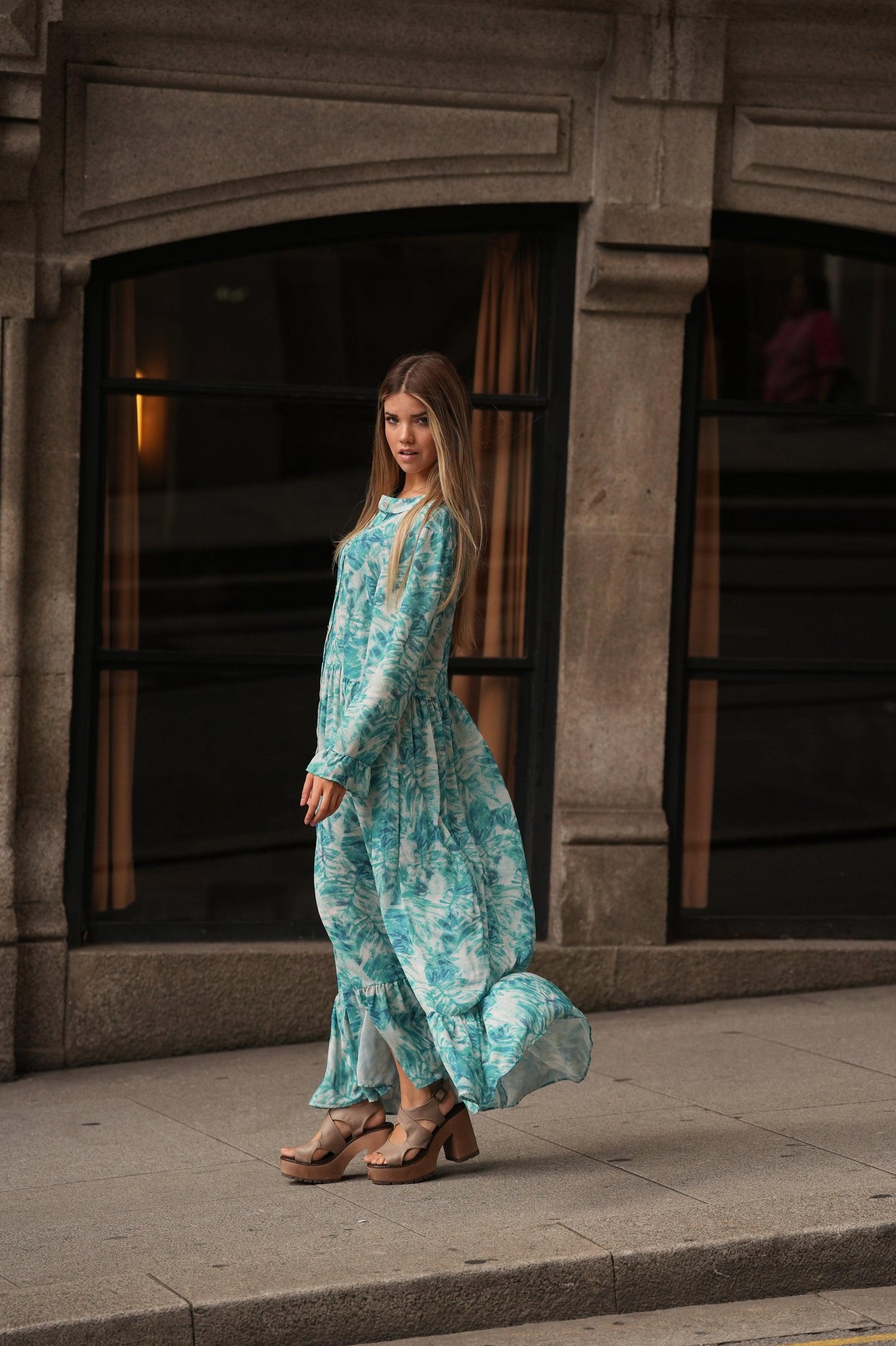 Vestido camiseiro estampado