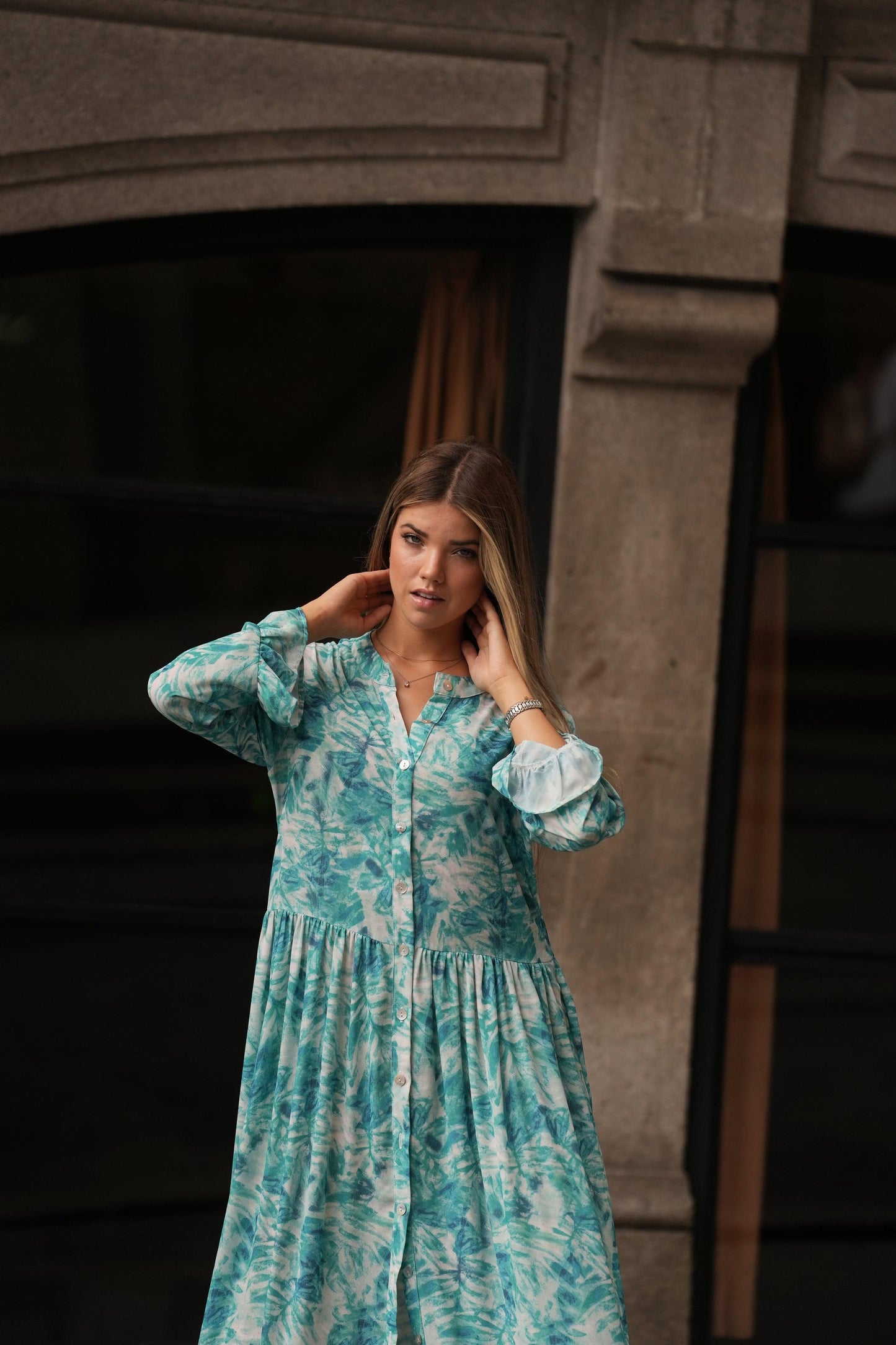 Vestido camiseiro estampado