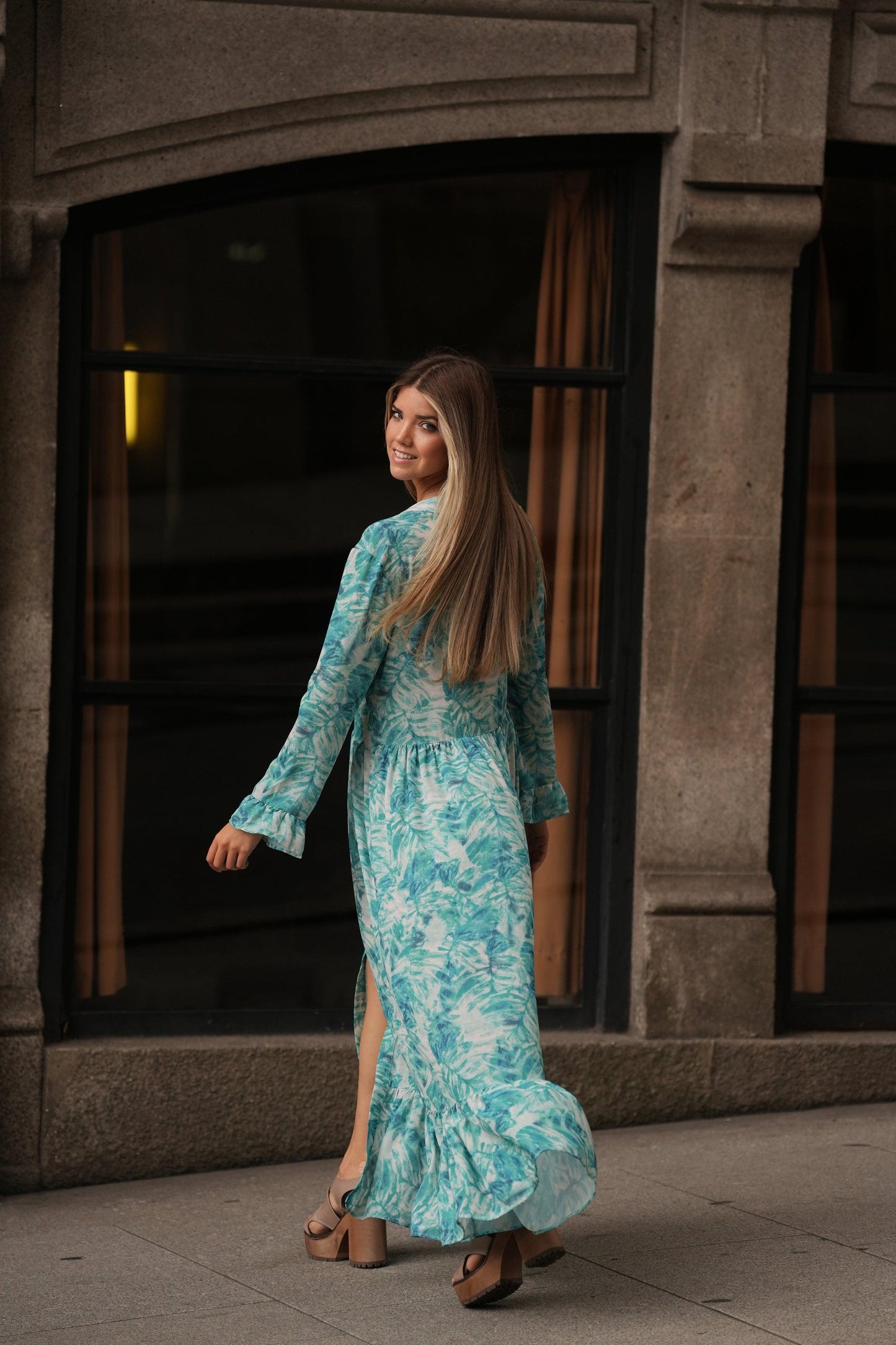 Vestido camiseiro estampado
