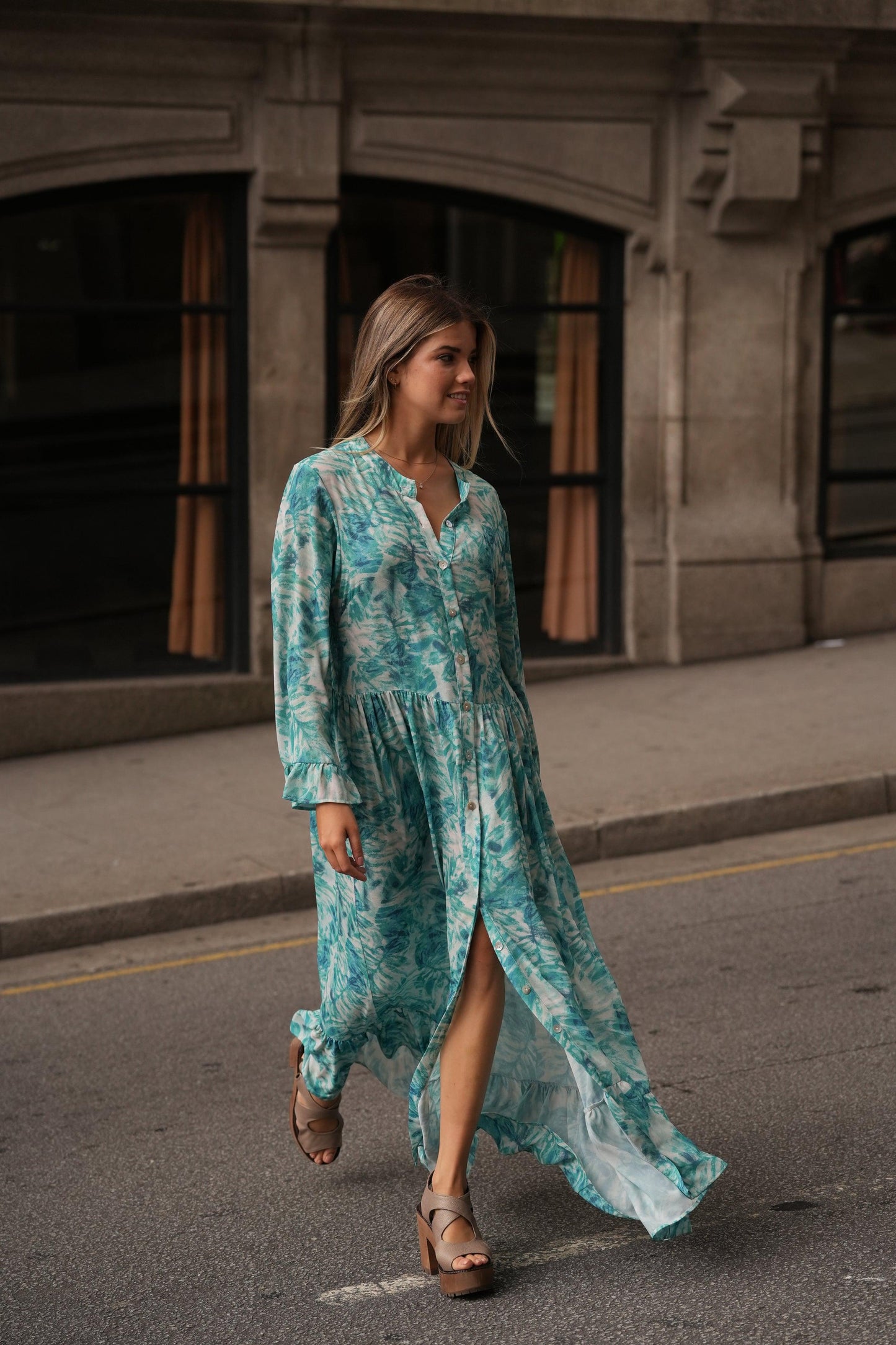 Vestido camiseiro estampado