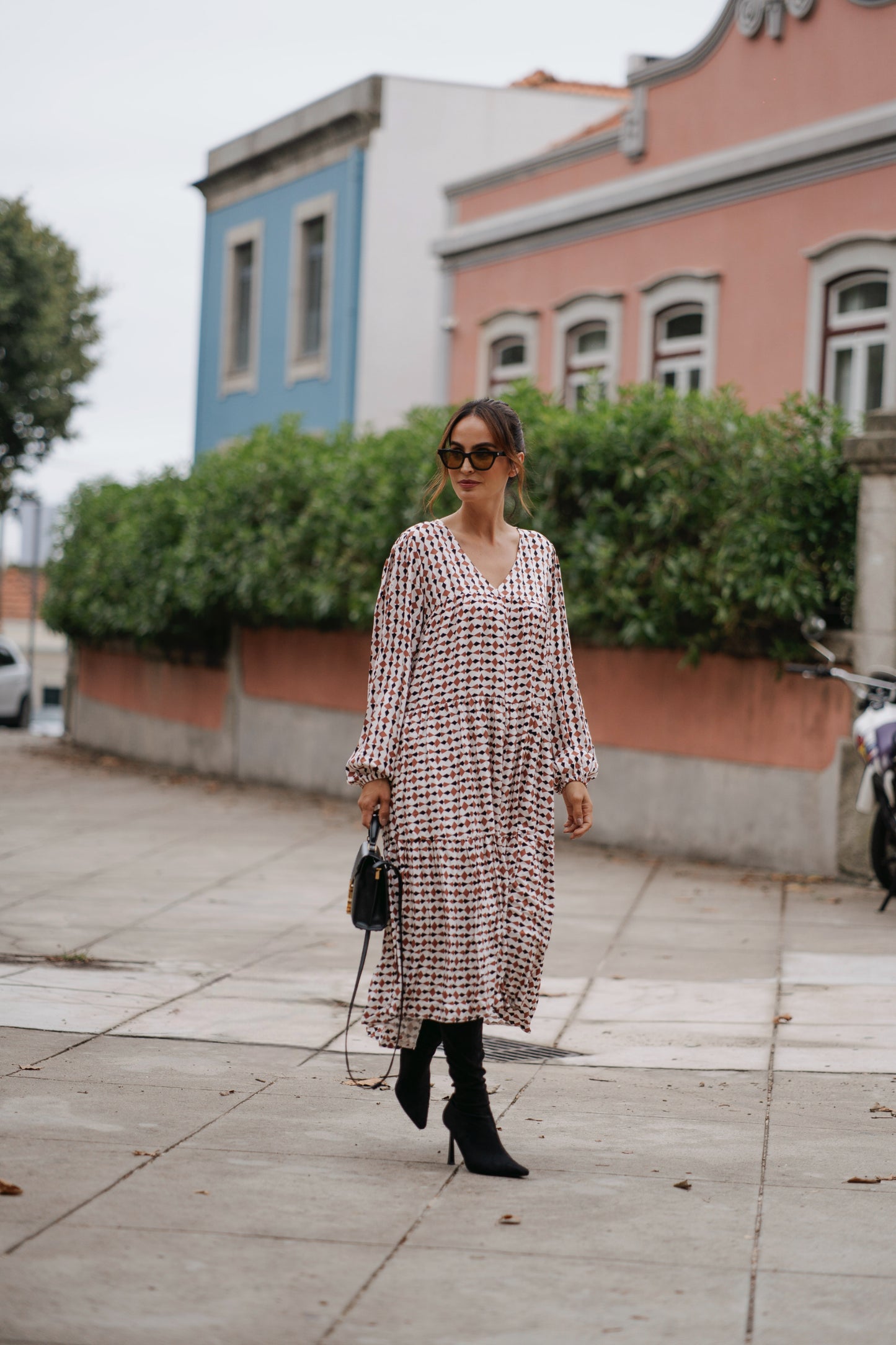Vestido comprido estampado