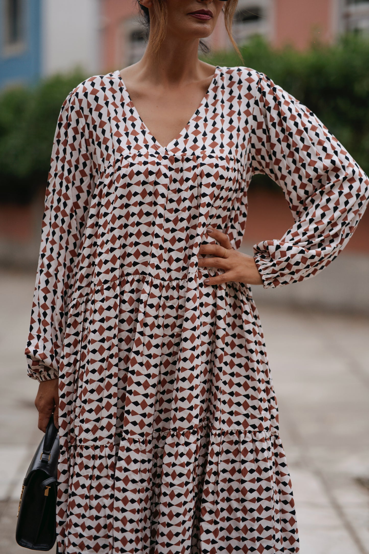 Vestido comprido estampado