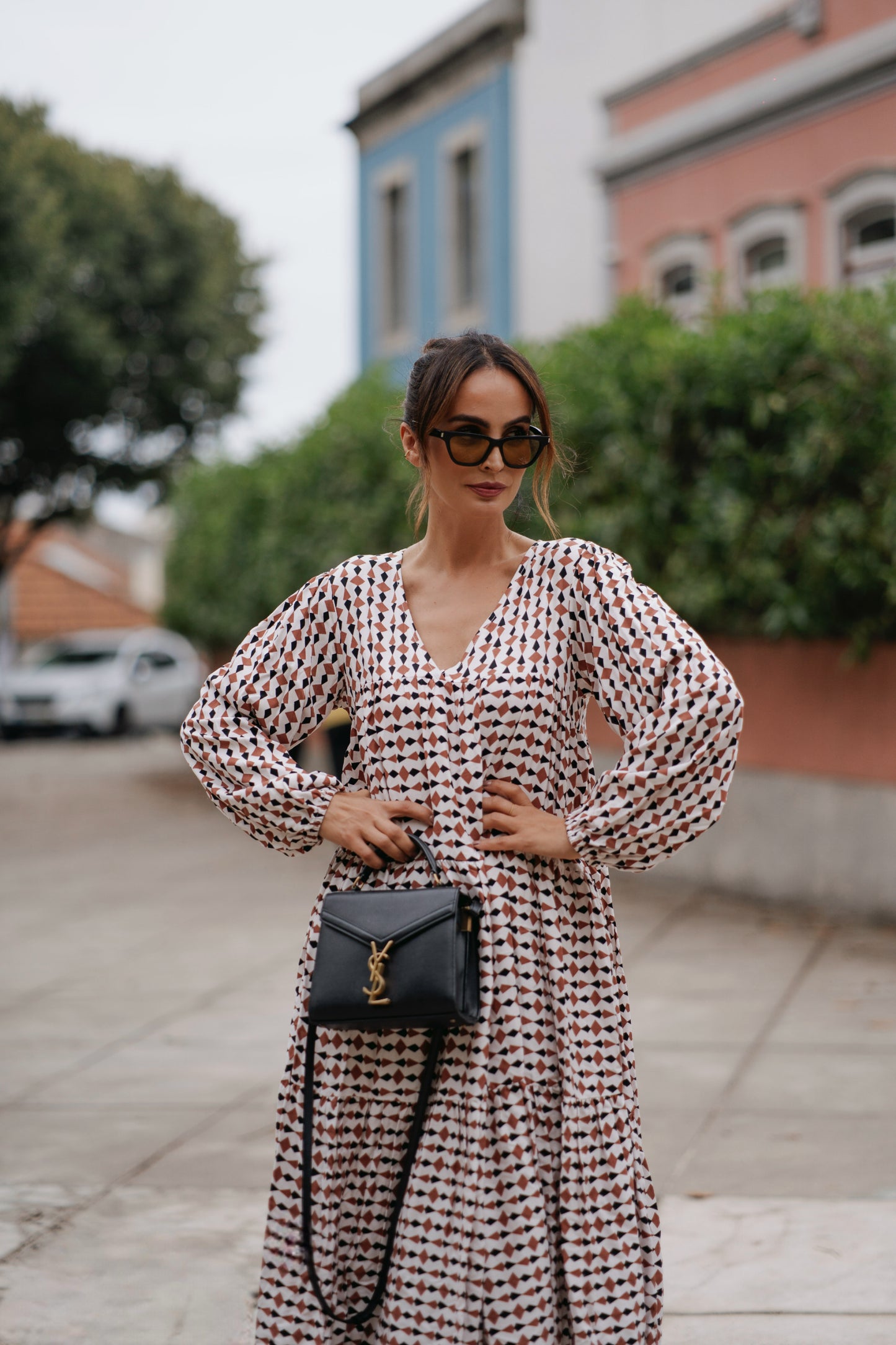 Vestido comprido estampado