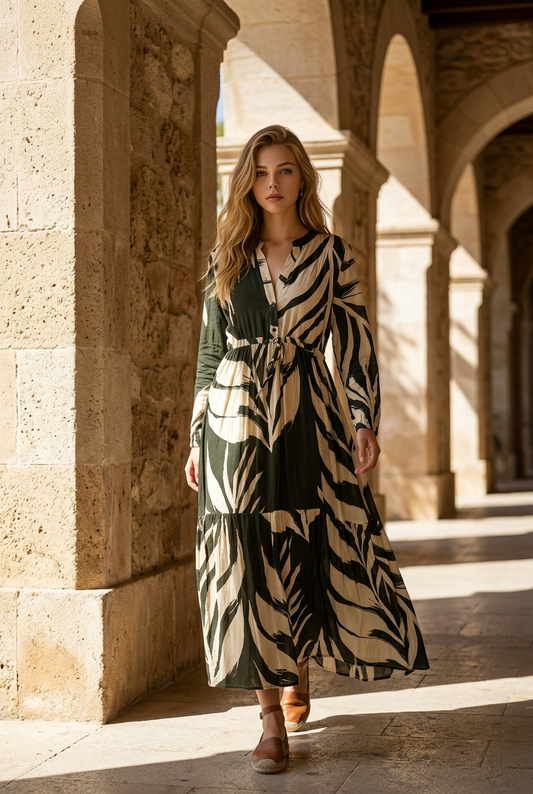 Vestido comprido estampado