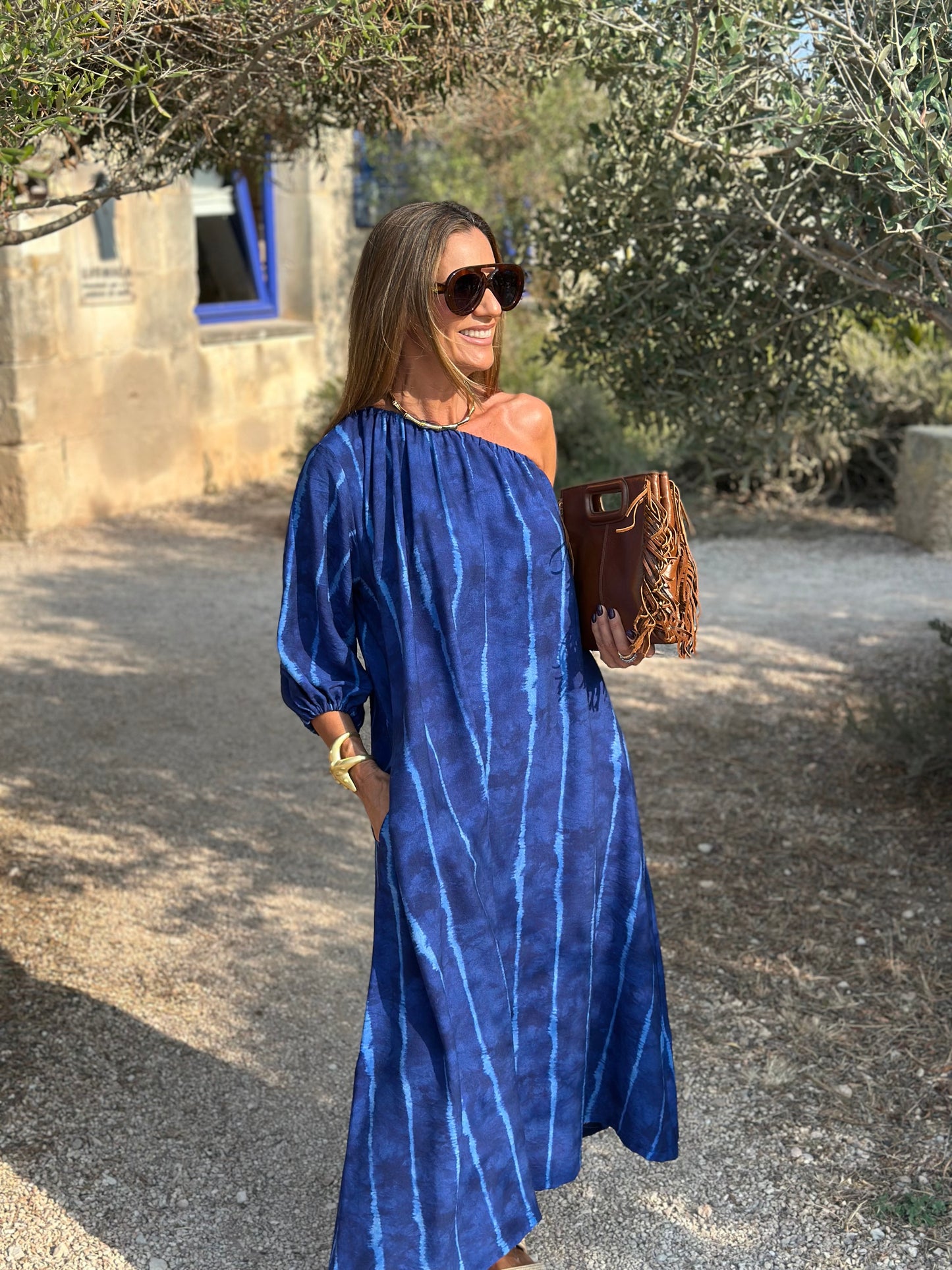 Vestido comprido estampado