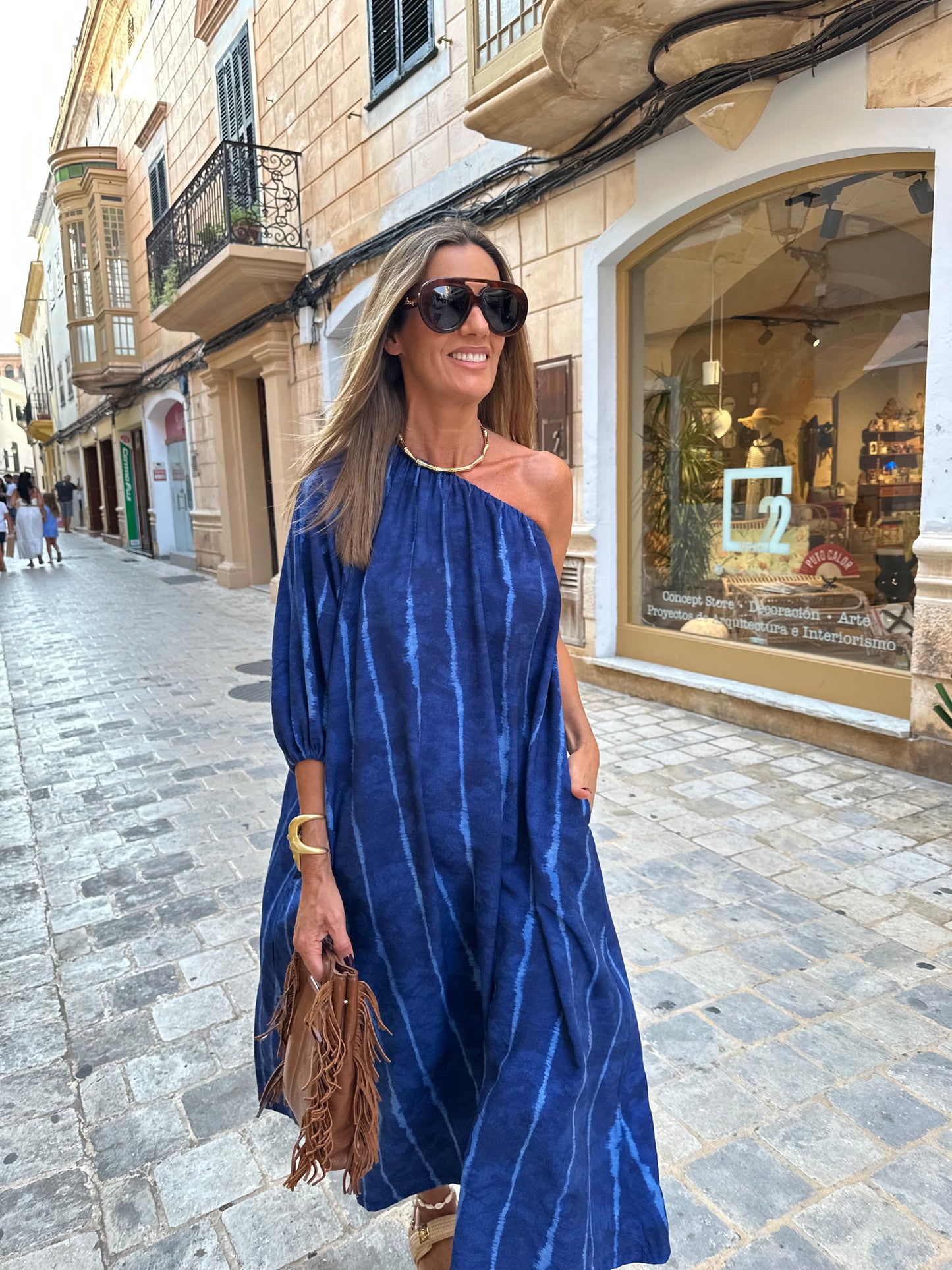 Vestido comprido estampado