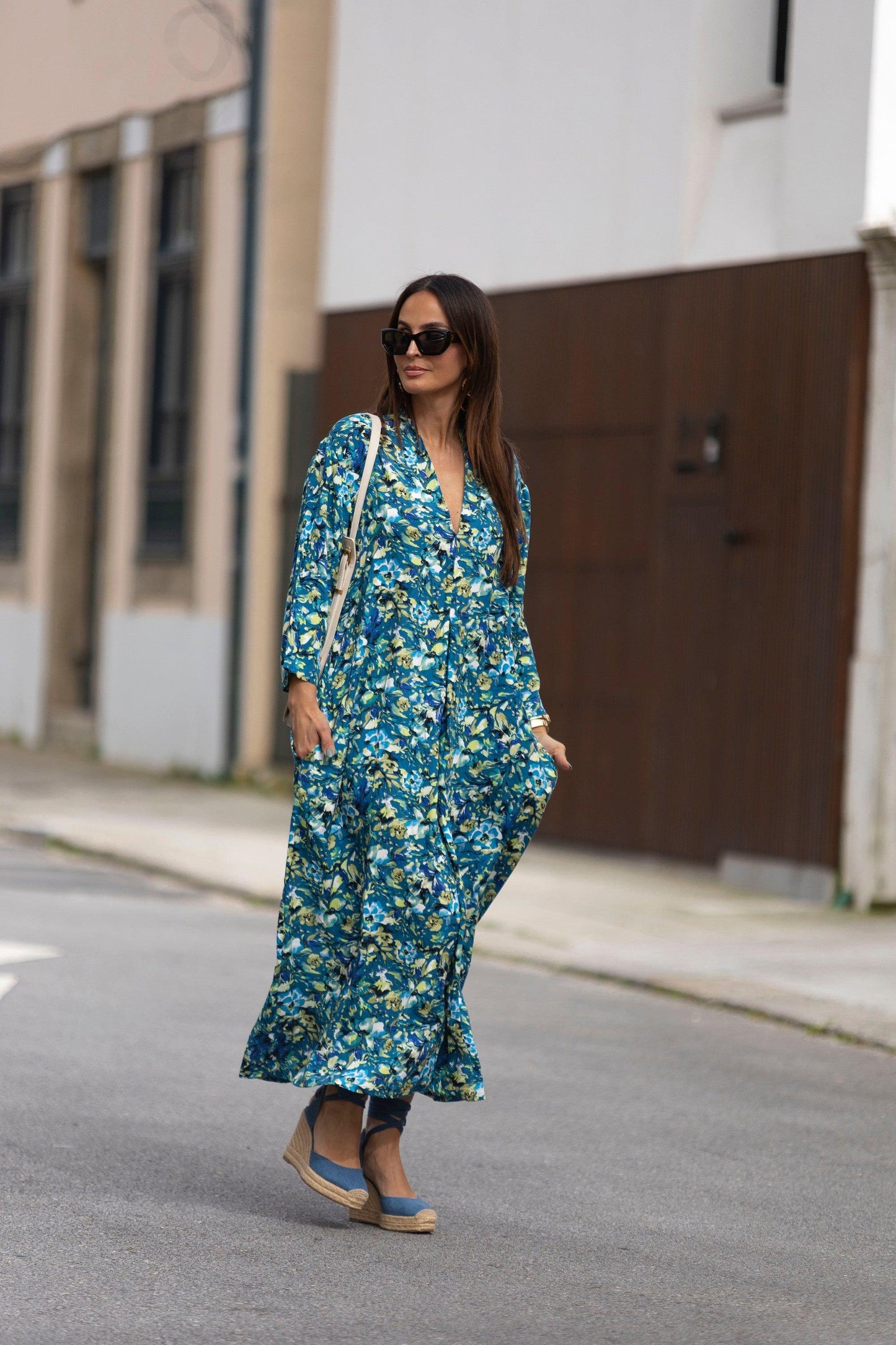 Vestido comprido estampado