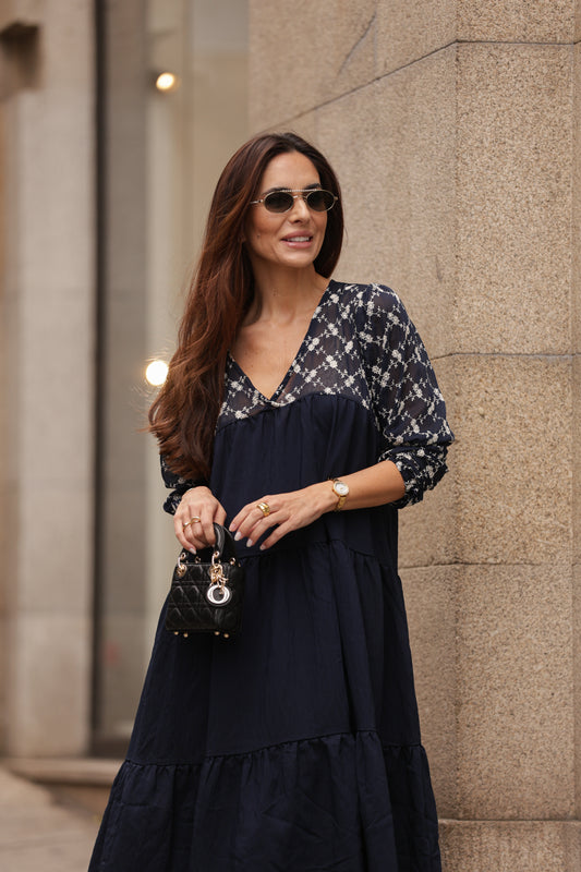 Vestido comprido azul