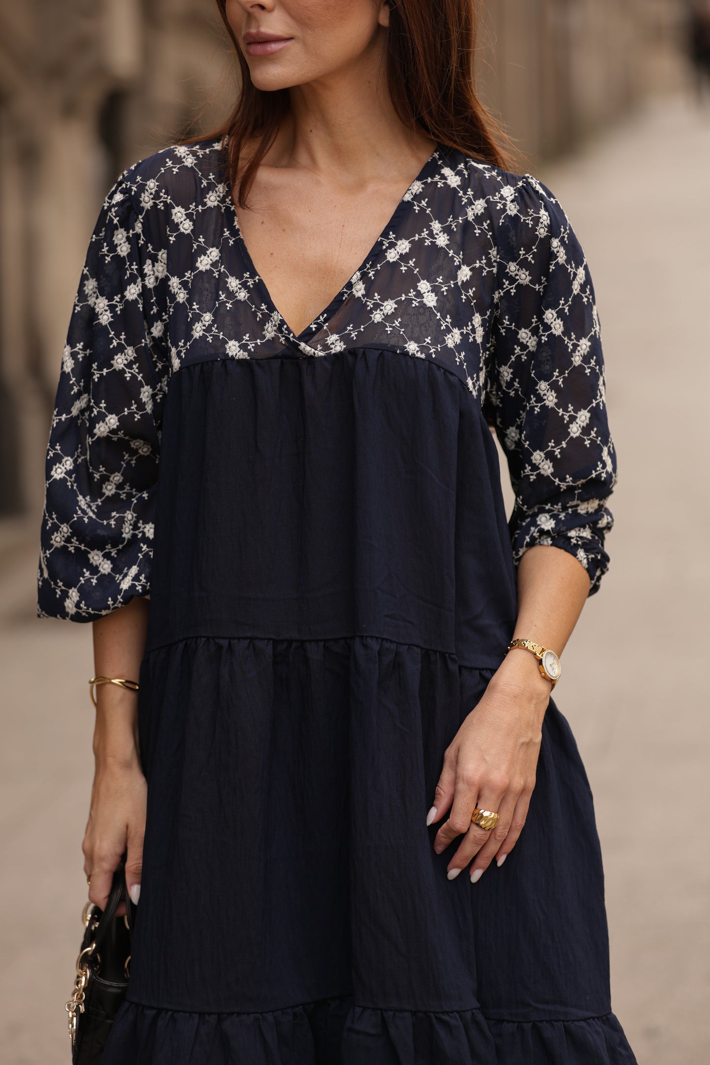 Vestido comprido azul