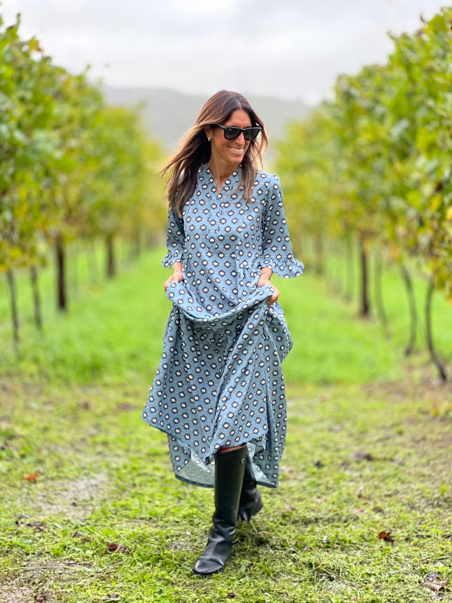 Vestido comprido estampado
