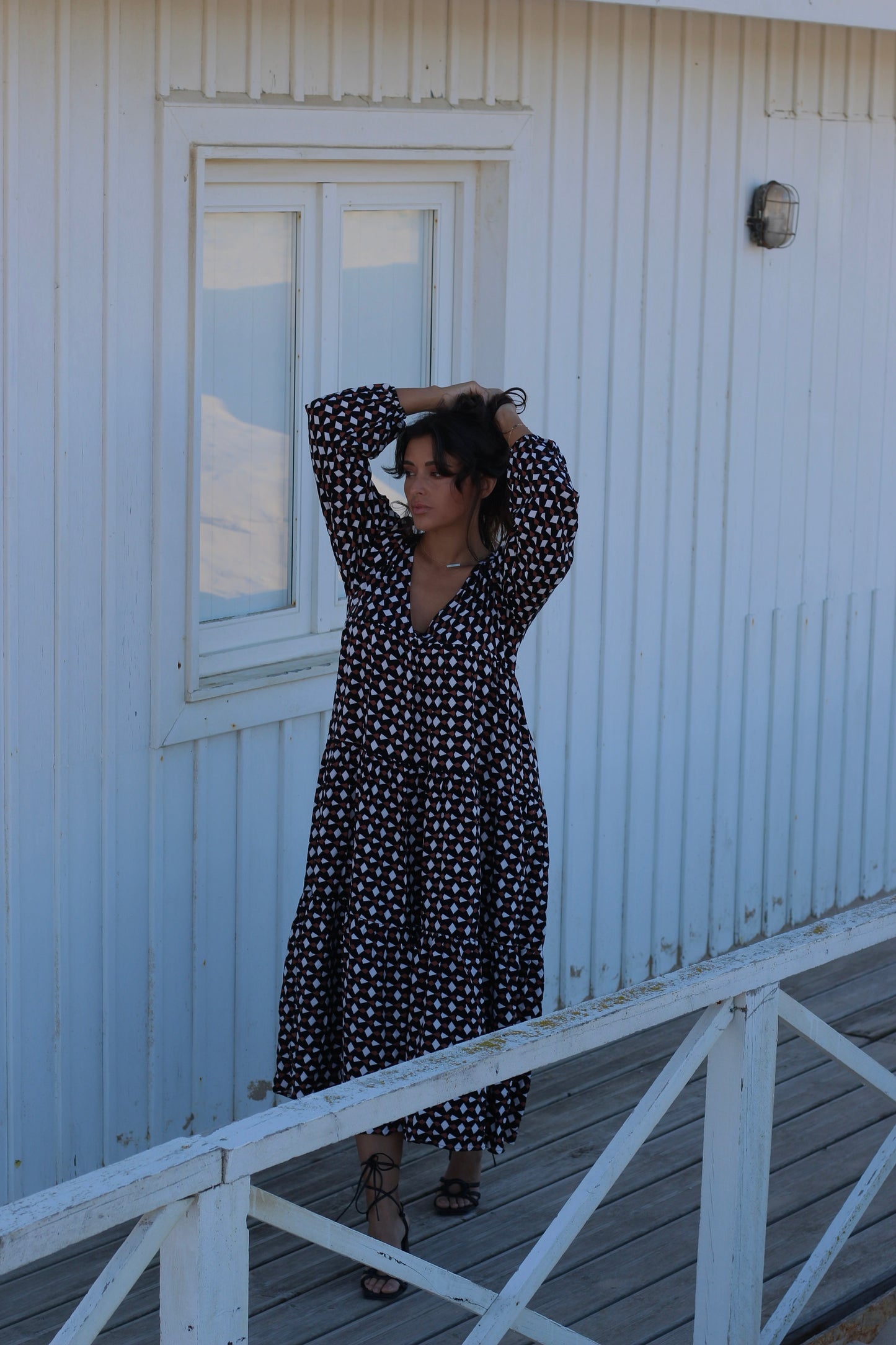 Vestido comprido estampado
