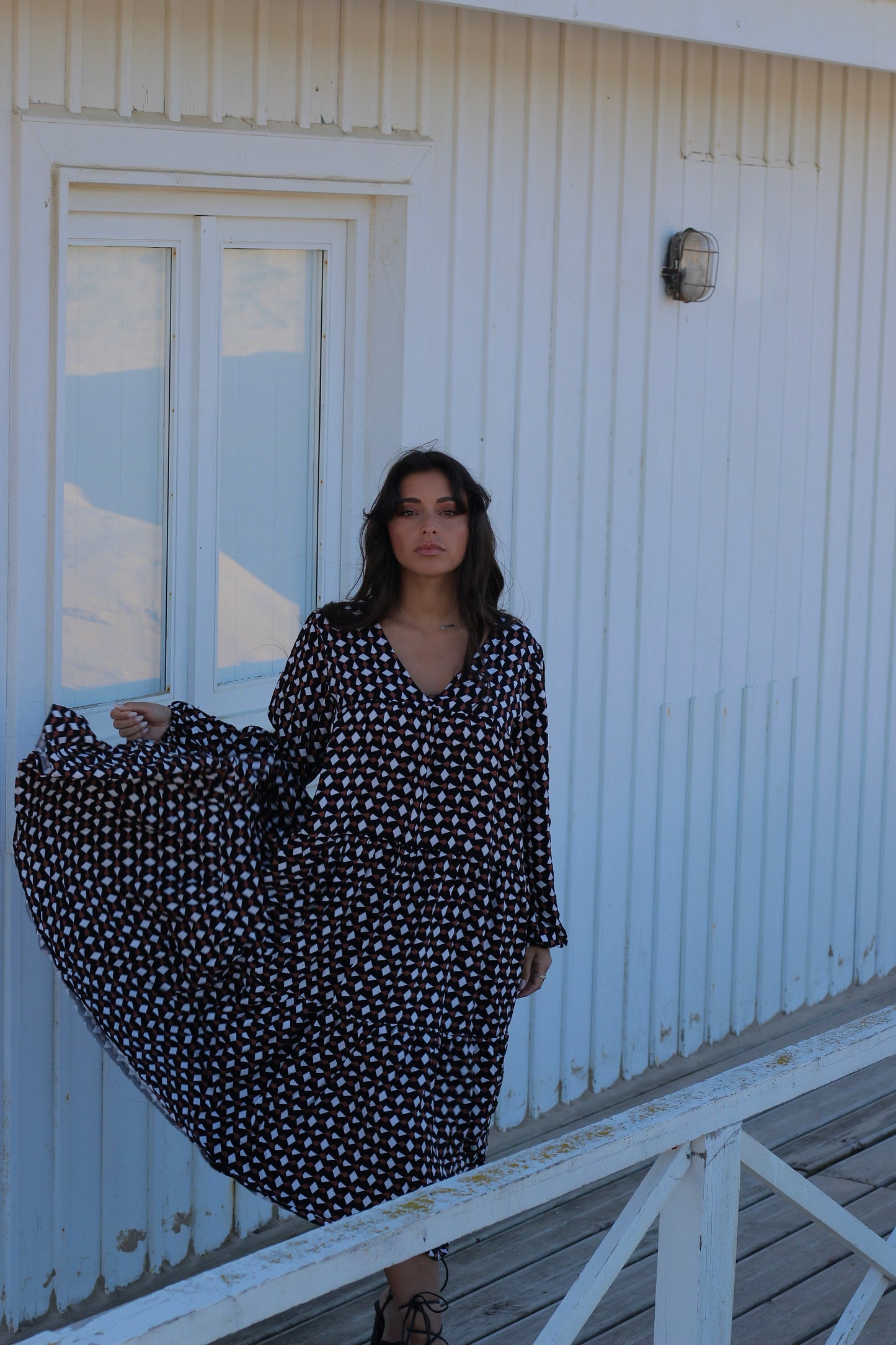 Vestido comprido estampado