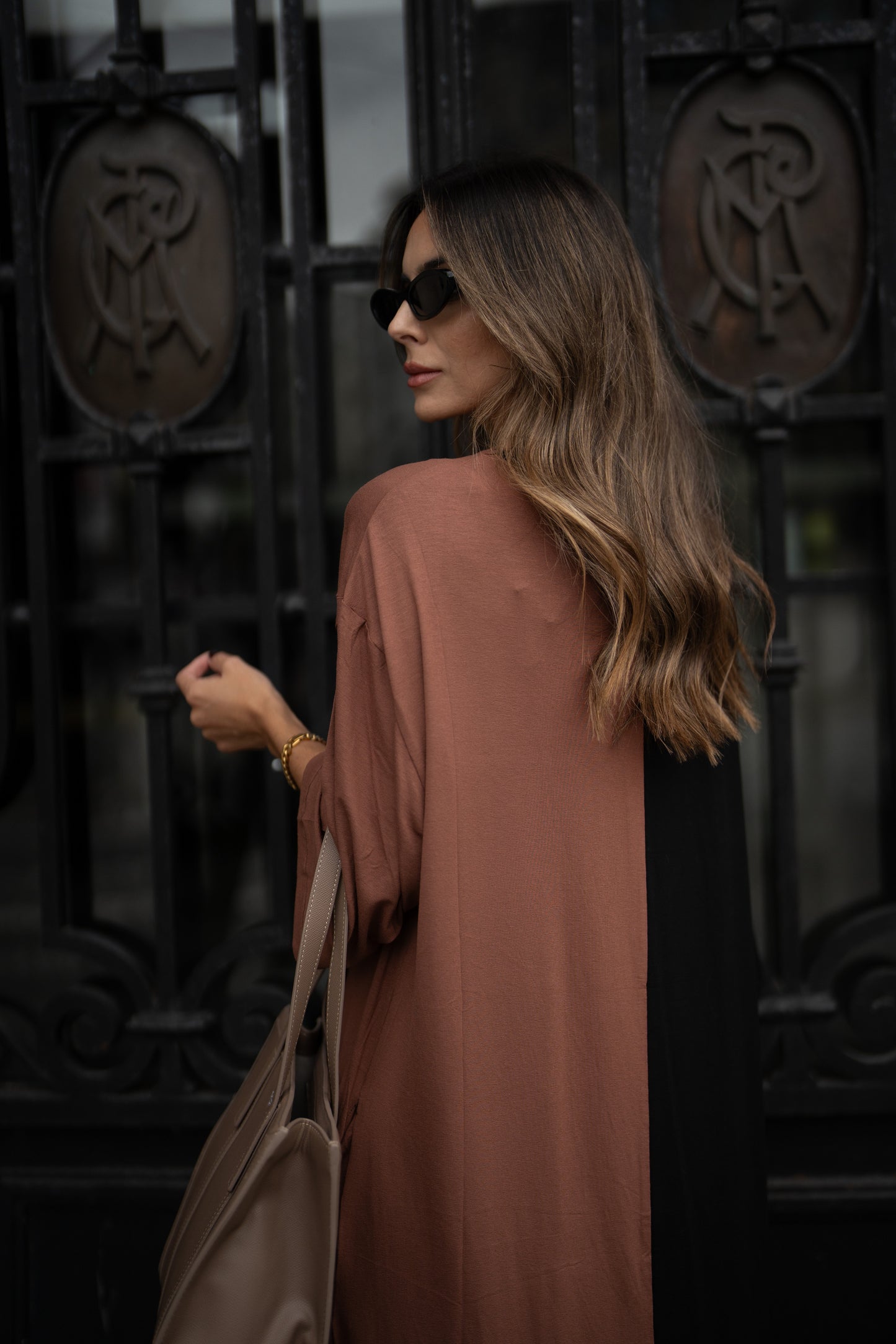 Vestido em malha bicolor