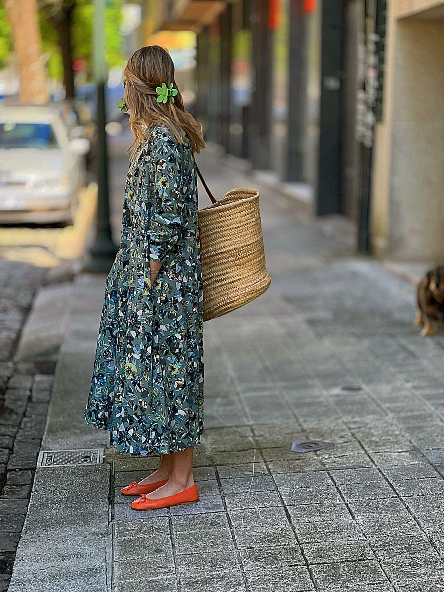 Vestido camiseiro com estampado floral