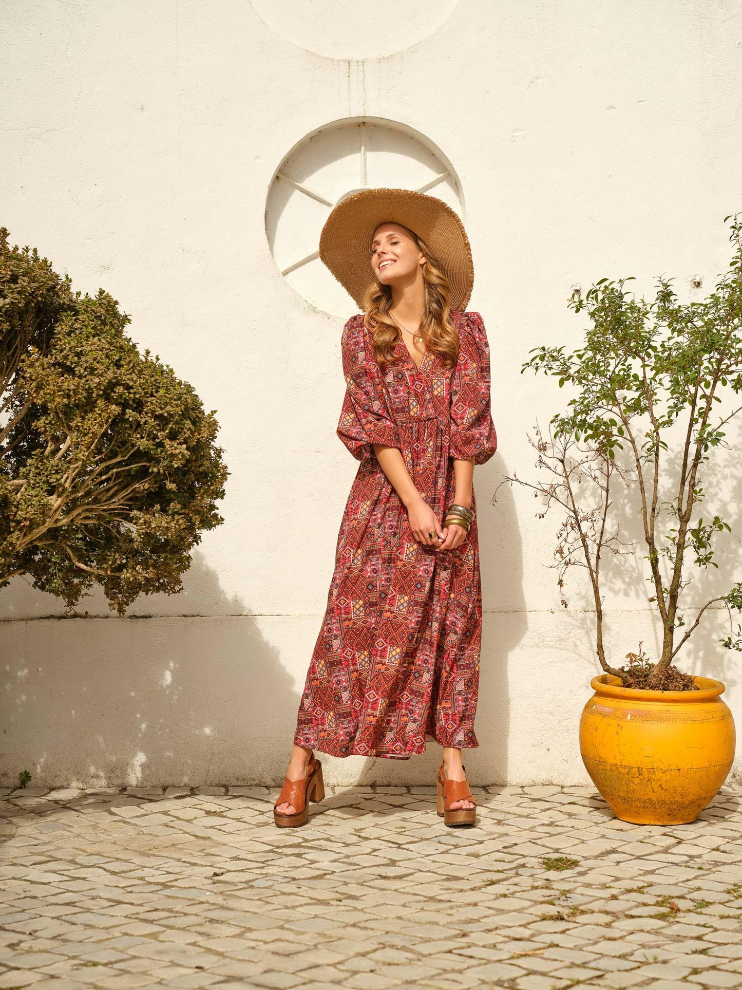 Vestido comprido estampado