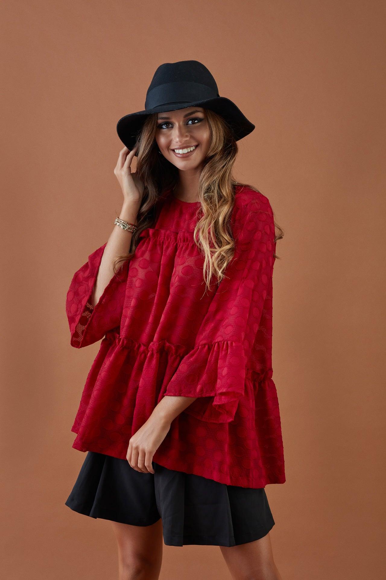 Blusa com folhos