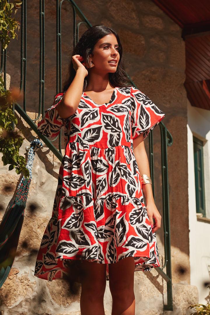 Vestido curto floral
