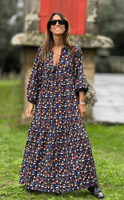 Vestido comprido estampado
