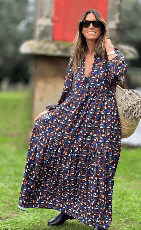Vestido comprido estampado