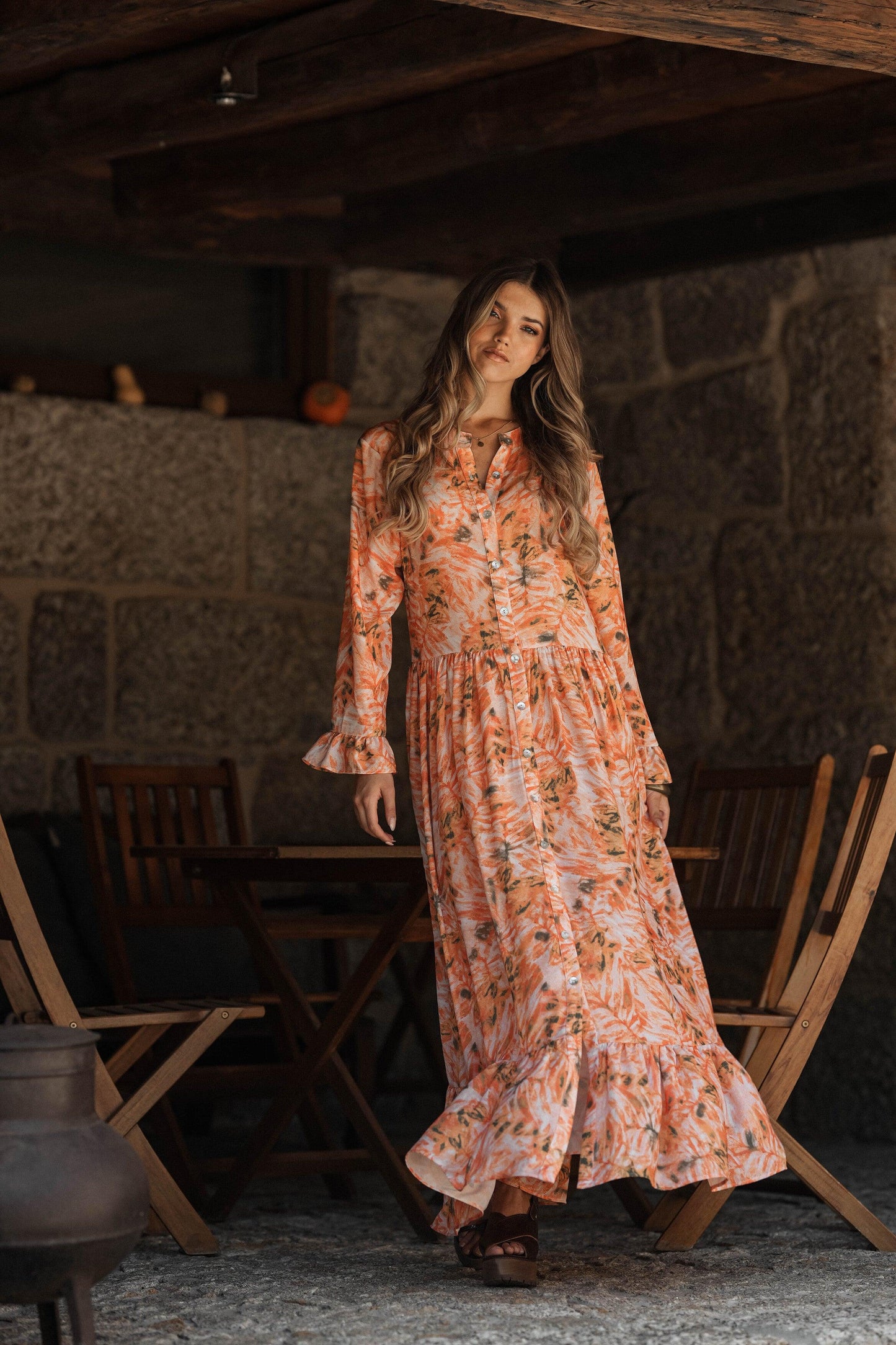 Vestido camiseiro estampado