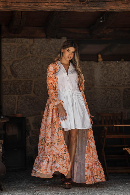 Printed shirt dress