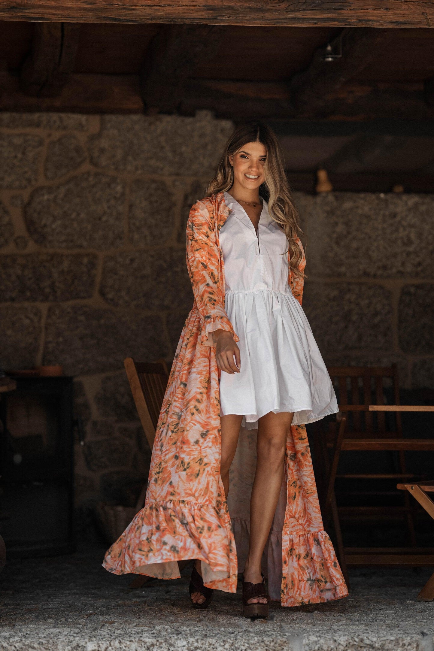 Vestido camiseiro estampado