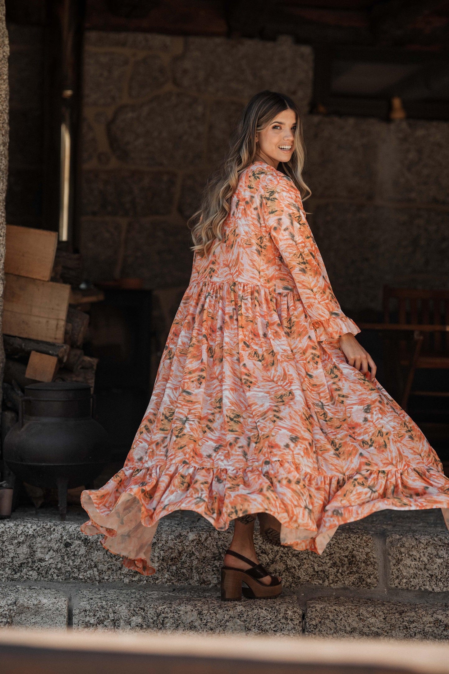 Vestido camiseiro estampado